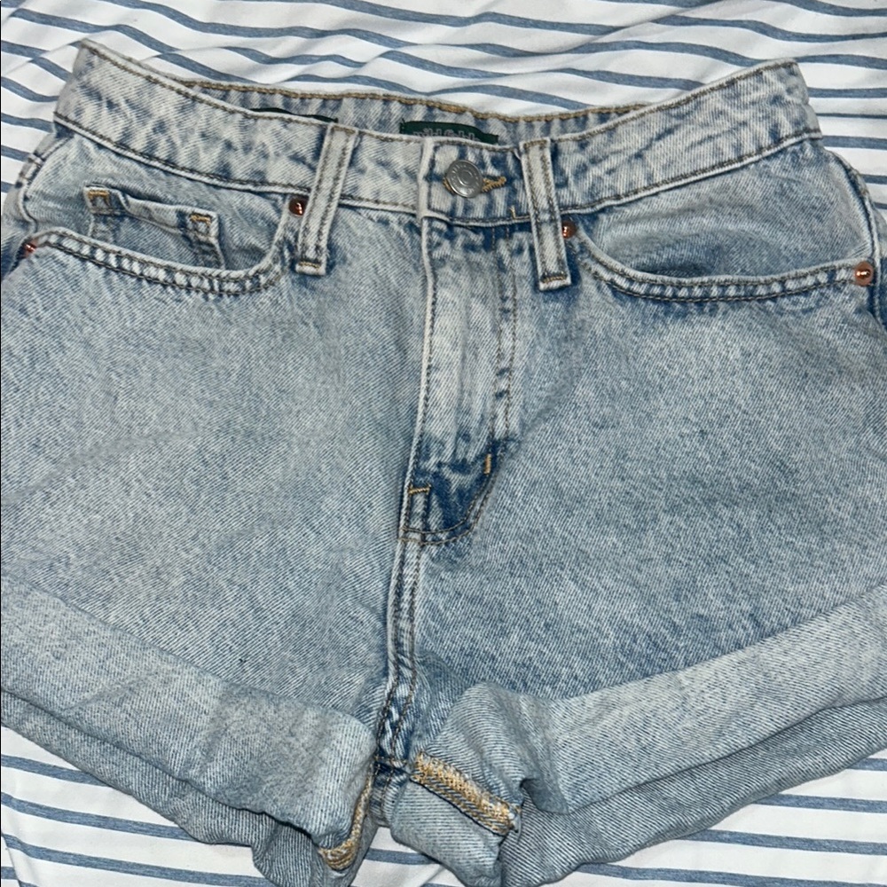 Wild Fable Blue Jean Shorts High-Waisted Cuffed